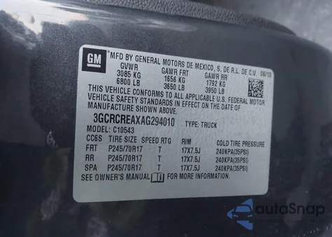 2010 Chevrolet Silverado 1500 Ls z USA, uszkodzony, nr VIN 3GCRCREAXAG294010